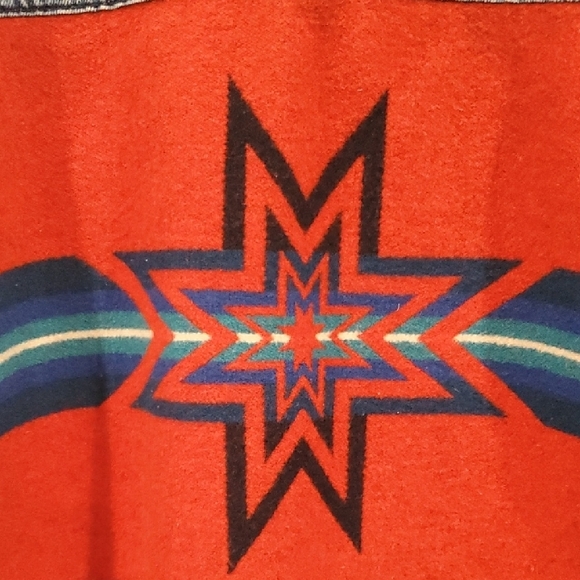 Pendleton High Grade WESTERN Wear denim Blanket Jacket WOOL star Insert Medium - Picture 12 of 13